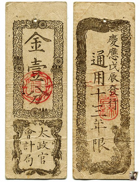 MEIJI TAISHO 1868-1926: Showcase - 太政官札 金一分札