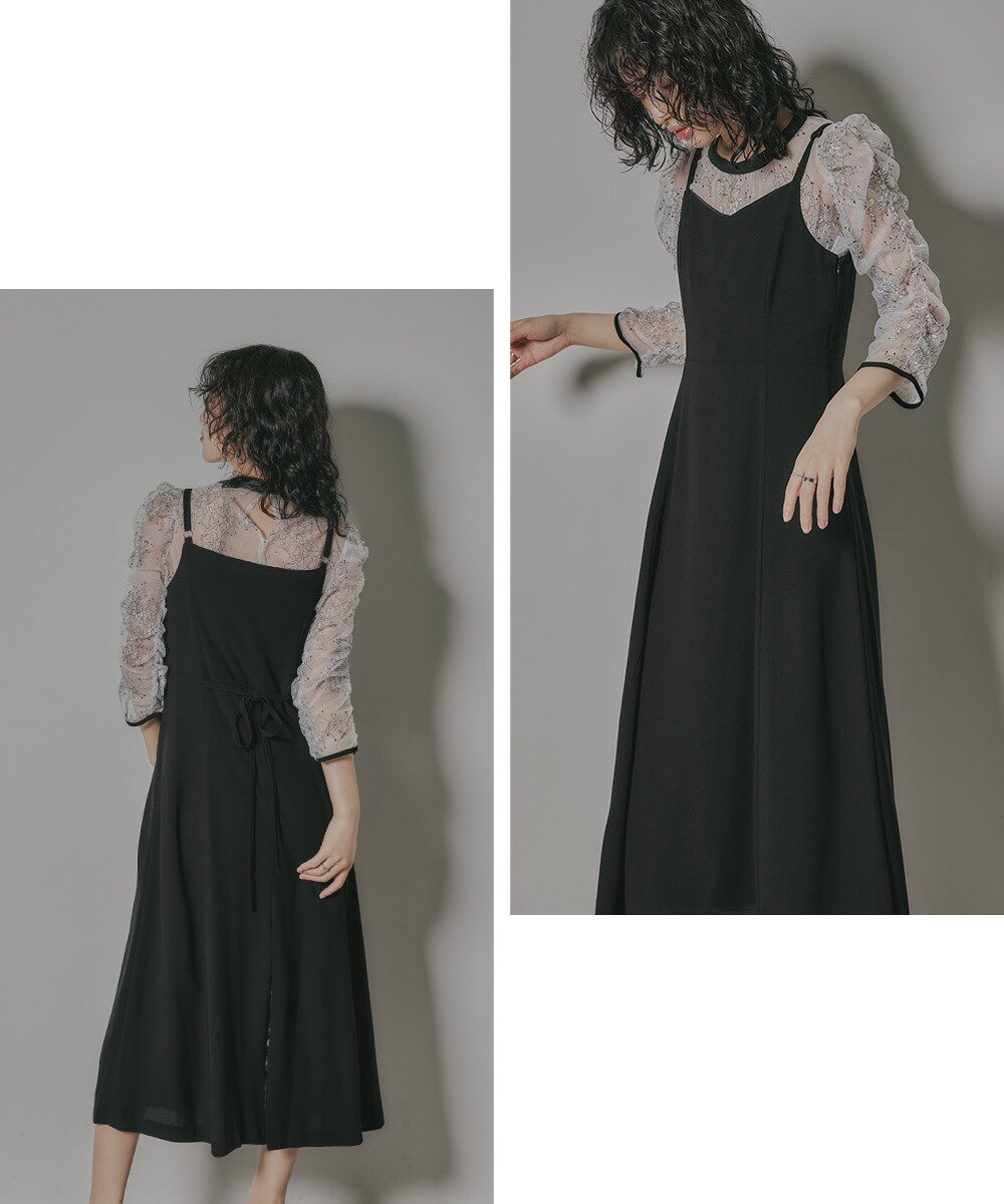 楽天市場】結婚式 ワンピース パーティードレス レース ボレロ キャミ