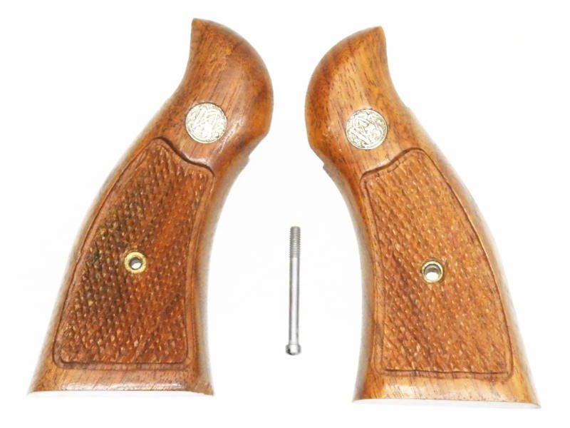 S&W] 実物 Kフレーム用 木製グリップ スクエアバット サービスサイズ