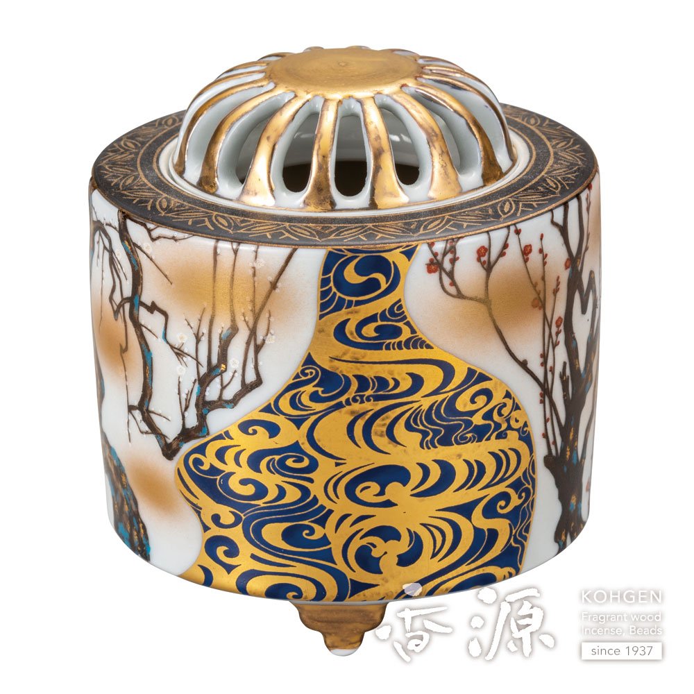 九谷弘之作 色釉瑞鳥香炉 共箱 横幅約21㎝ 東Y7-1203☆2F Yahoo