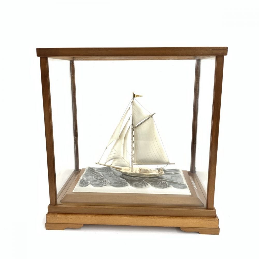 銀製 ヨット TAKEHIKO 武比古 伝統工芸 硝子ケース付き 関工芸 置物