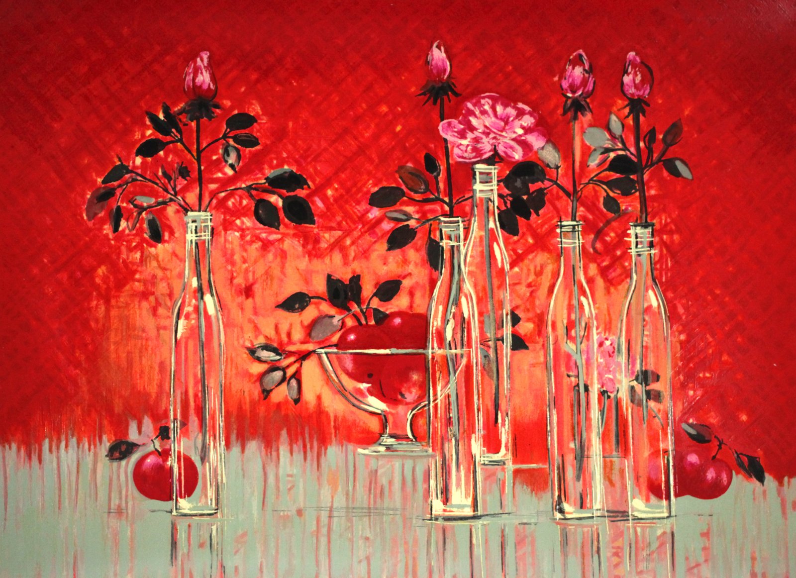 ミッシェル・アンリアルザスの春オリジナルシルクスクリーン版画自筆