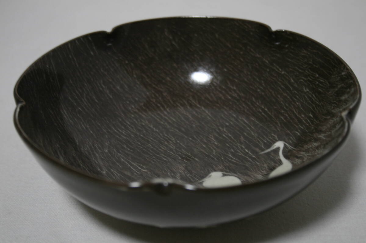 ☆十三代 横石臥牛作／現川焼／長崎県無形文化財／白鷺