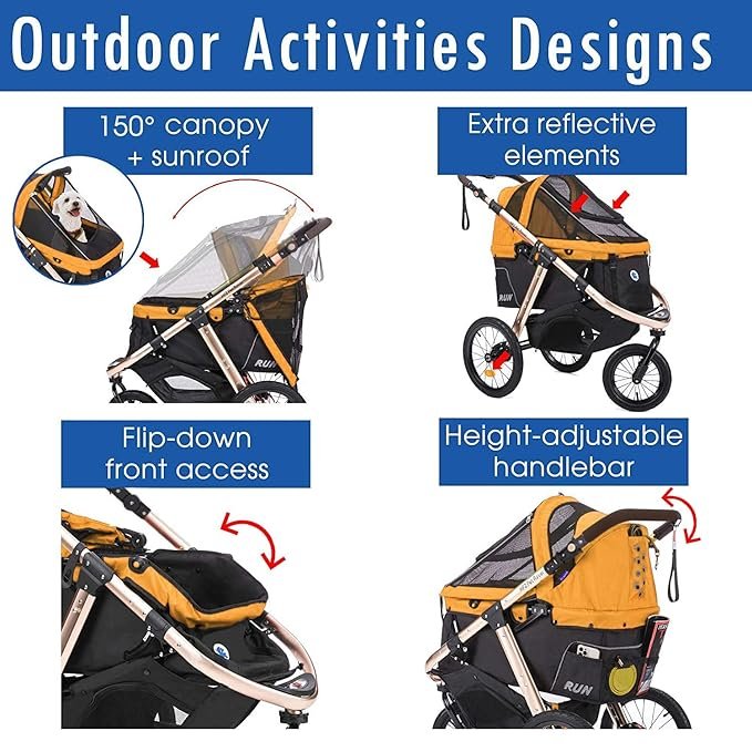 HPZ Pet Rover Run Performance Jogging Sports Stroller with Comfort