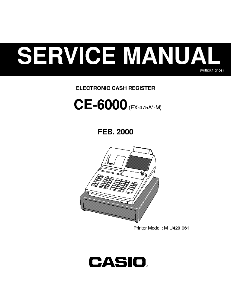 CASIO CE6000 ELECTRONIC CASH REGISTER SM Service Manual download