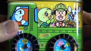 アンパンマンチョコレート たのしいのりもの缶(緑) Anpanman Chocolate