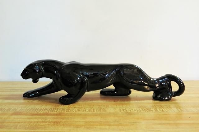 1950's ヴィンテージ セラミック ブラックパンサー オブジェ