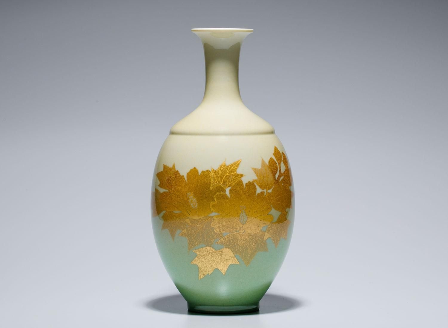 人間国宝 吉田美統 『紫釉金襴 花唐草文 香炉』管理Y37 真作保証 人間