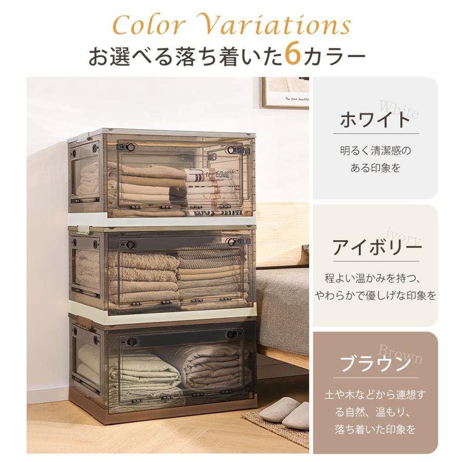 折りたたみ収納ボックス コンテナボックス キャスター付き 大容量 白5