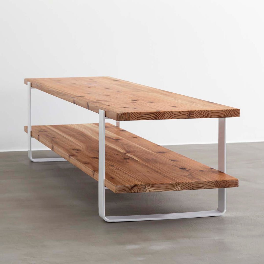 THE TV BOARD / LOW TABLE 無垢 杉 × White Steel – KANADEMONO