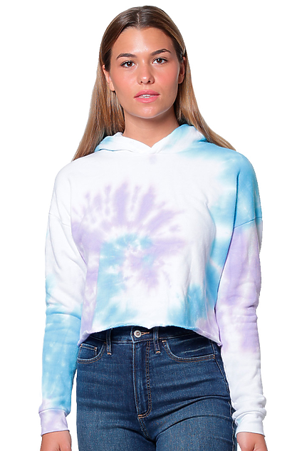Swirl Tie Dye Crop Hoodie | Royal Wholesale