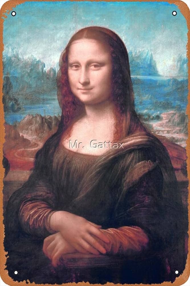 世界の名画】 レオナルド・ダ・ヴィンチ 『モナ・リザ』複製画 額入り