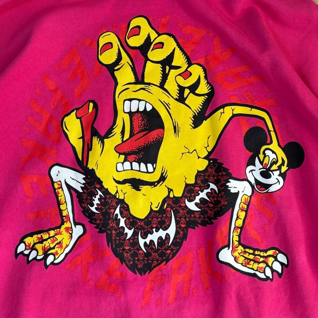 美品 GODGODTOWN ゲロ魔神 パーカー ピンク 2XL 3L