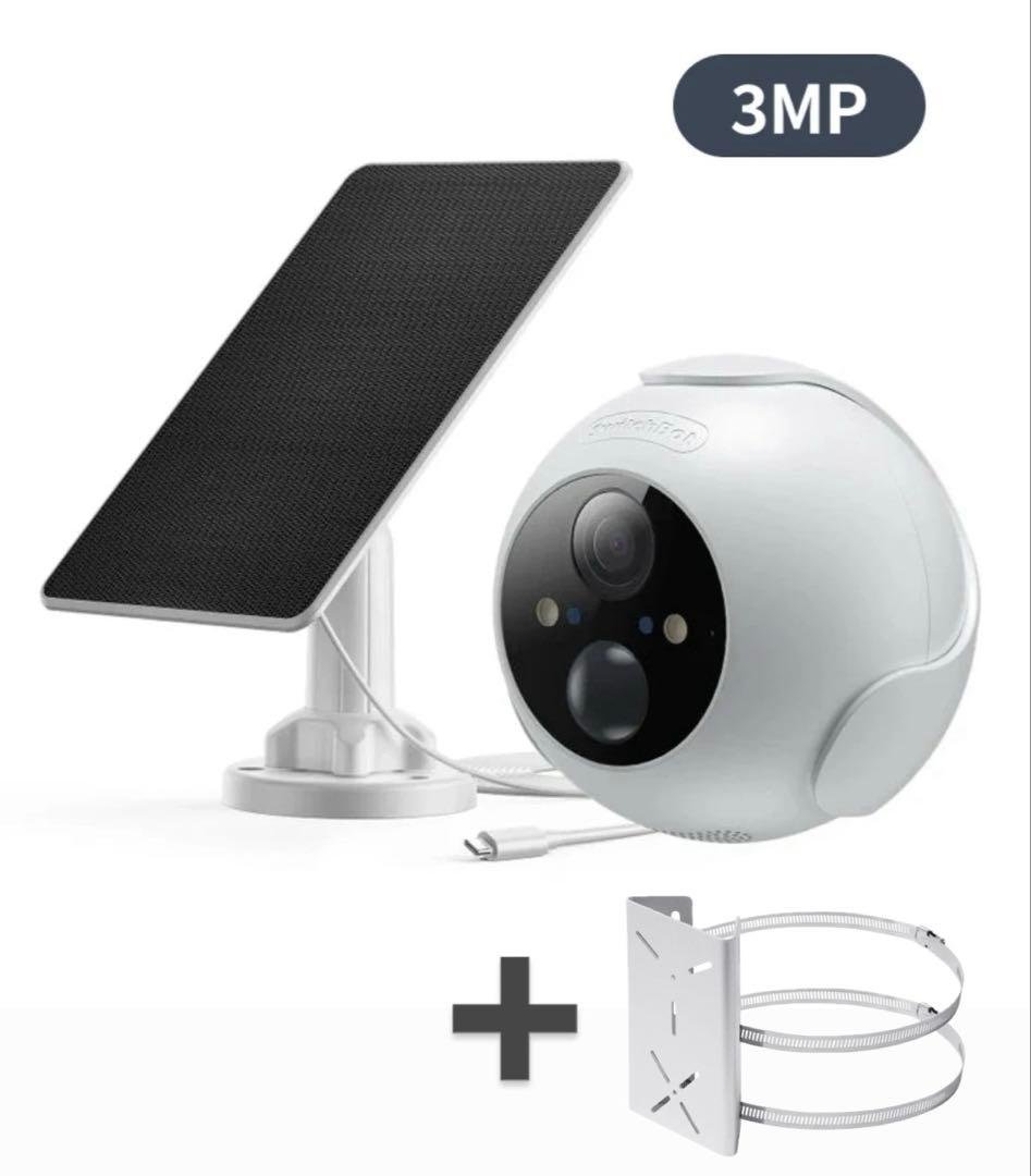 SwitchBot ソーラー屋外用防犯カメラセット 取付金具付き SwitchBot ソーラー屋外用防犯カメラセット - エコで節約な防犯
