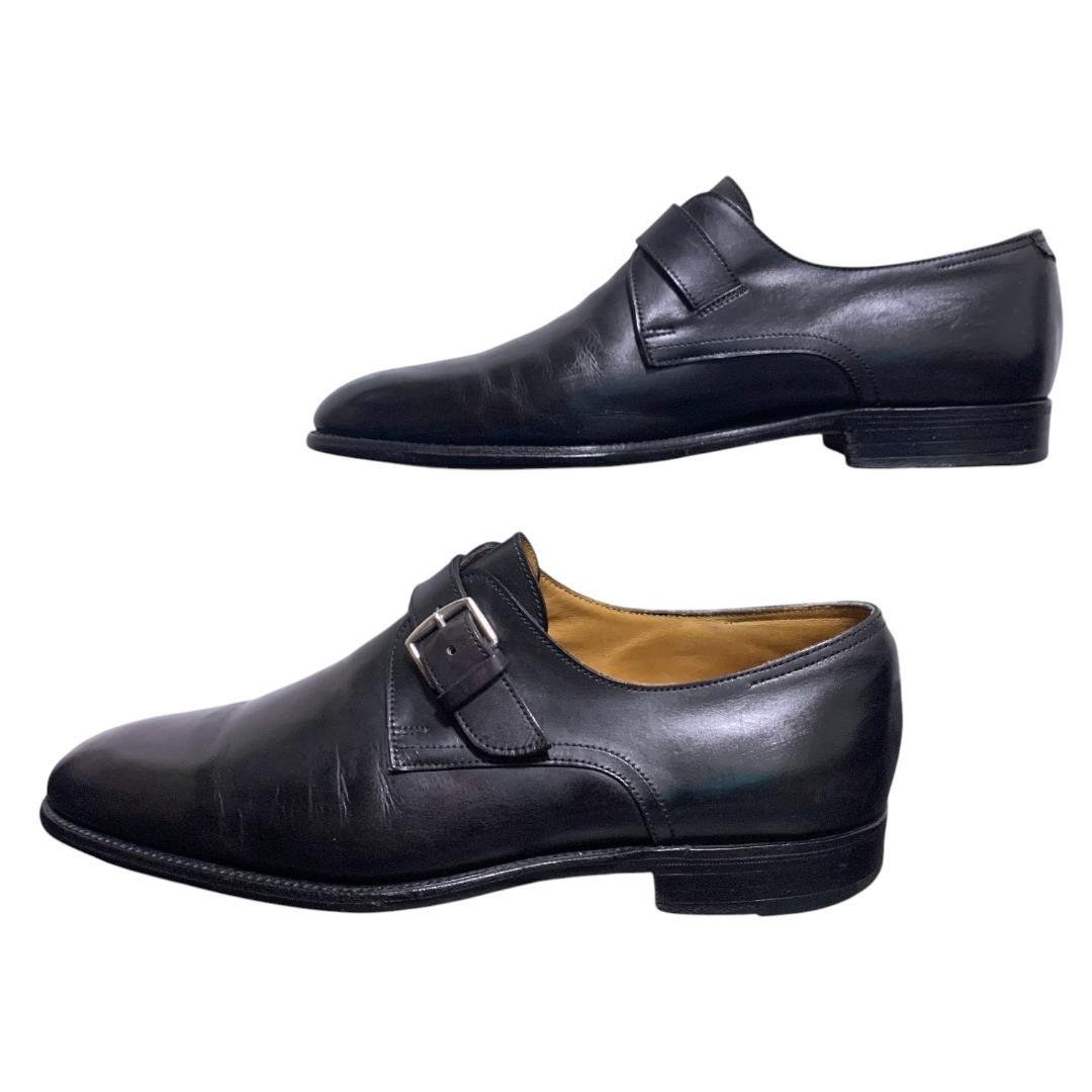 HERMES ジョンロブ製 シングルモンク ブラック サイズ40（約25cm）