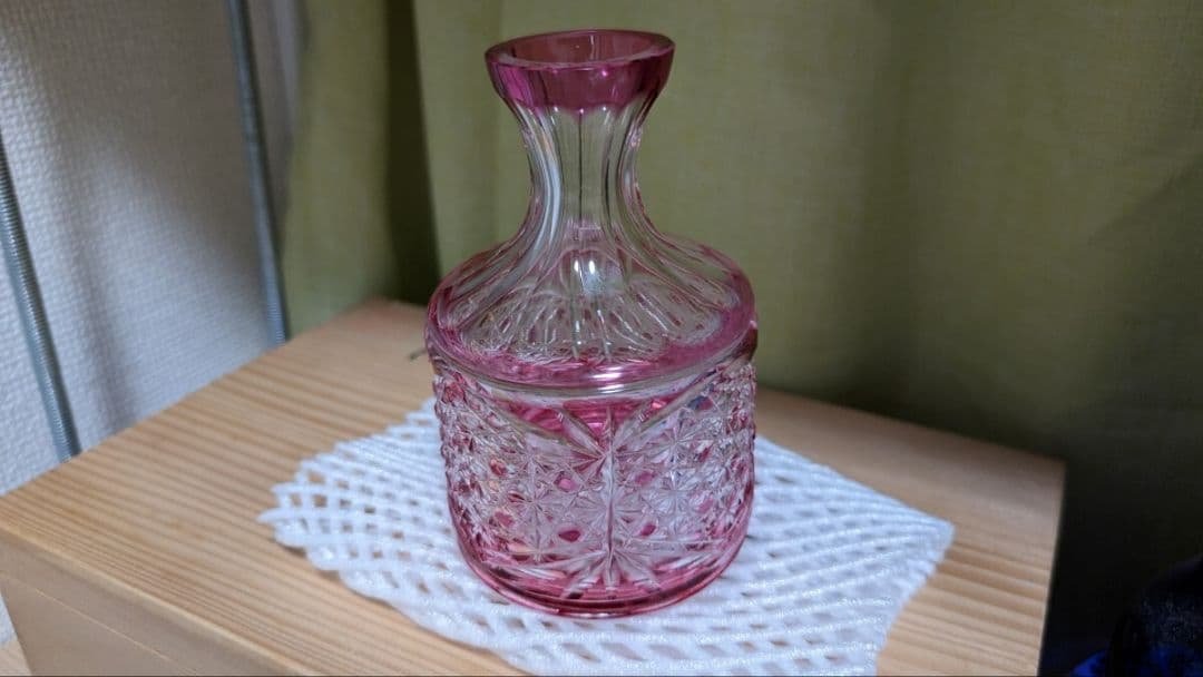 薩摩切子　ピンクカット　ガラス　デキャンタ　デカンタ　徳利 薩摩切子 ピンクカット ガラス デキャンタ デカンタ 徳利 薩摩切子