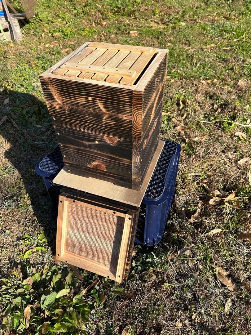 日本ミツバチ重箱式巣箱 捕獲飼育用