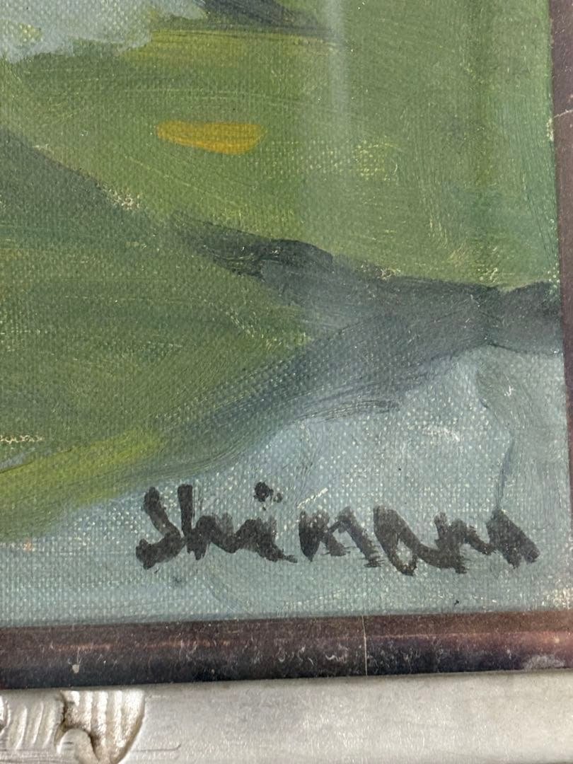 「睡蓮」　島野重之　絵画　風景画 花 油彩画　日展