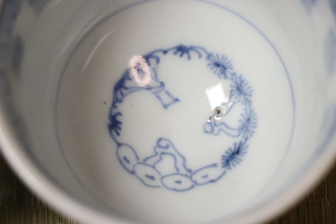 【CM78】古伊万里 青磁 染付 猪口 四客 陶芸 湯呑 酒器 小鉢 向付 懐石